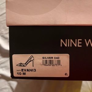 Nine West Silver heels mid heels